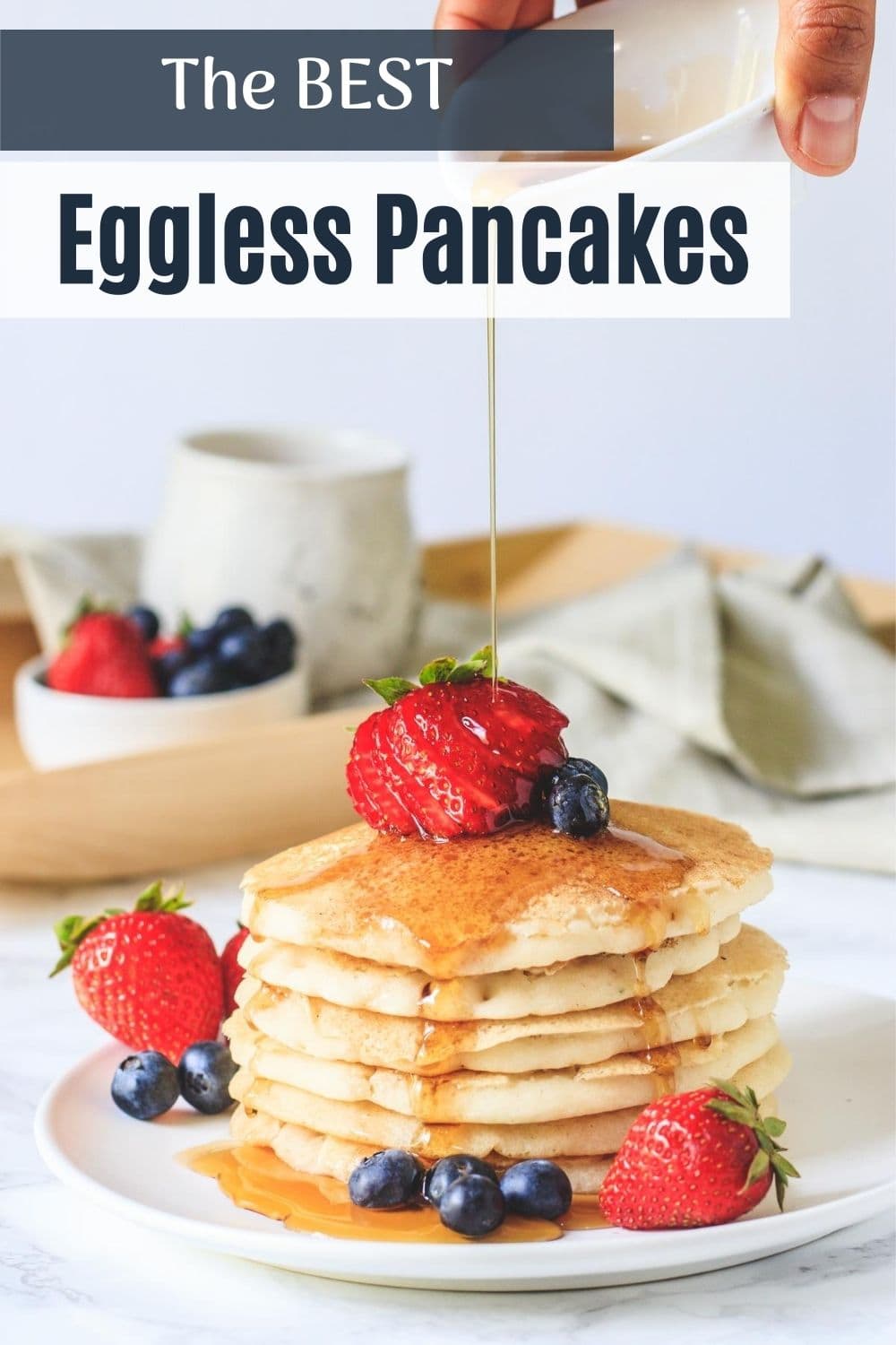 Eggless pancakes pin