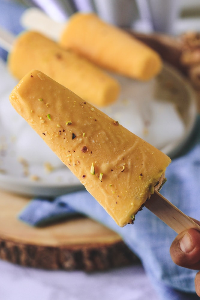 Close up if mango kulfi