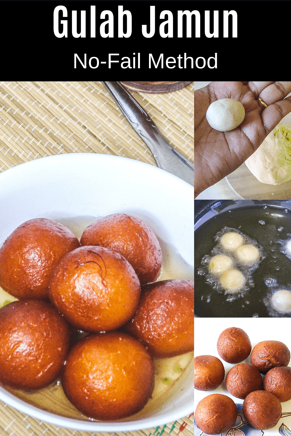 Gulab jamun pin with text on top of the image.