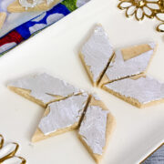 kaju katli pieces arranged on a plate