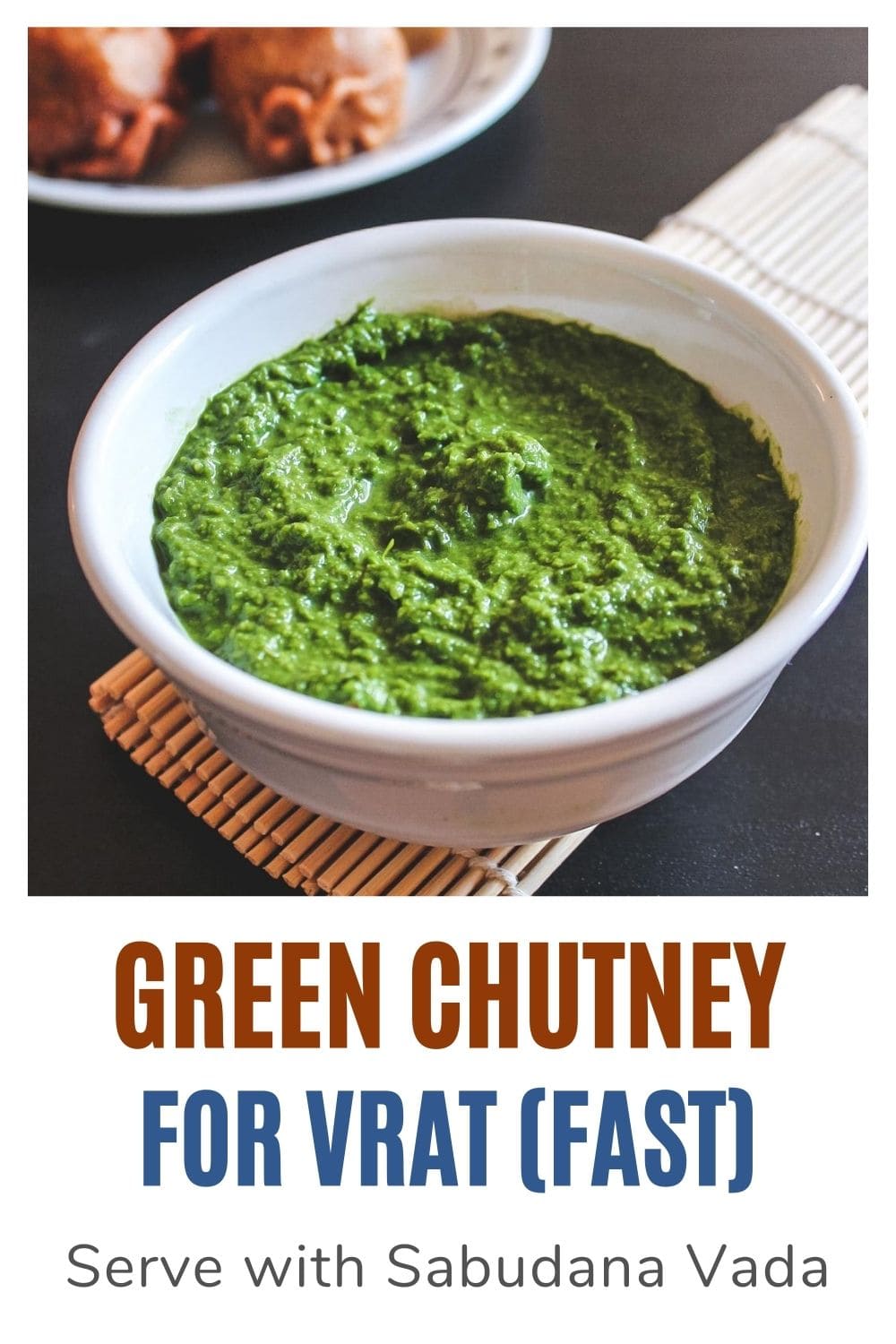 chutney in a bowl with text at the bottom for pinterest