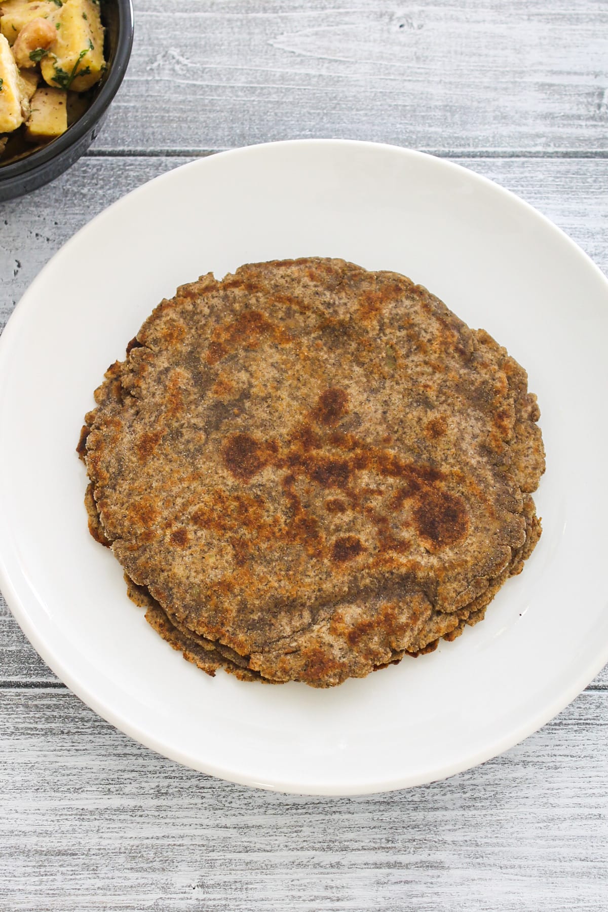 stack of kuttu paratha in a plate