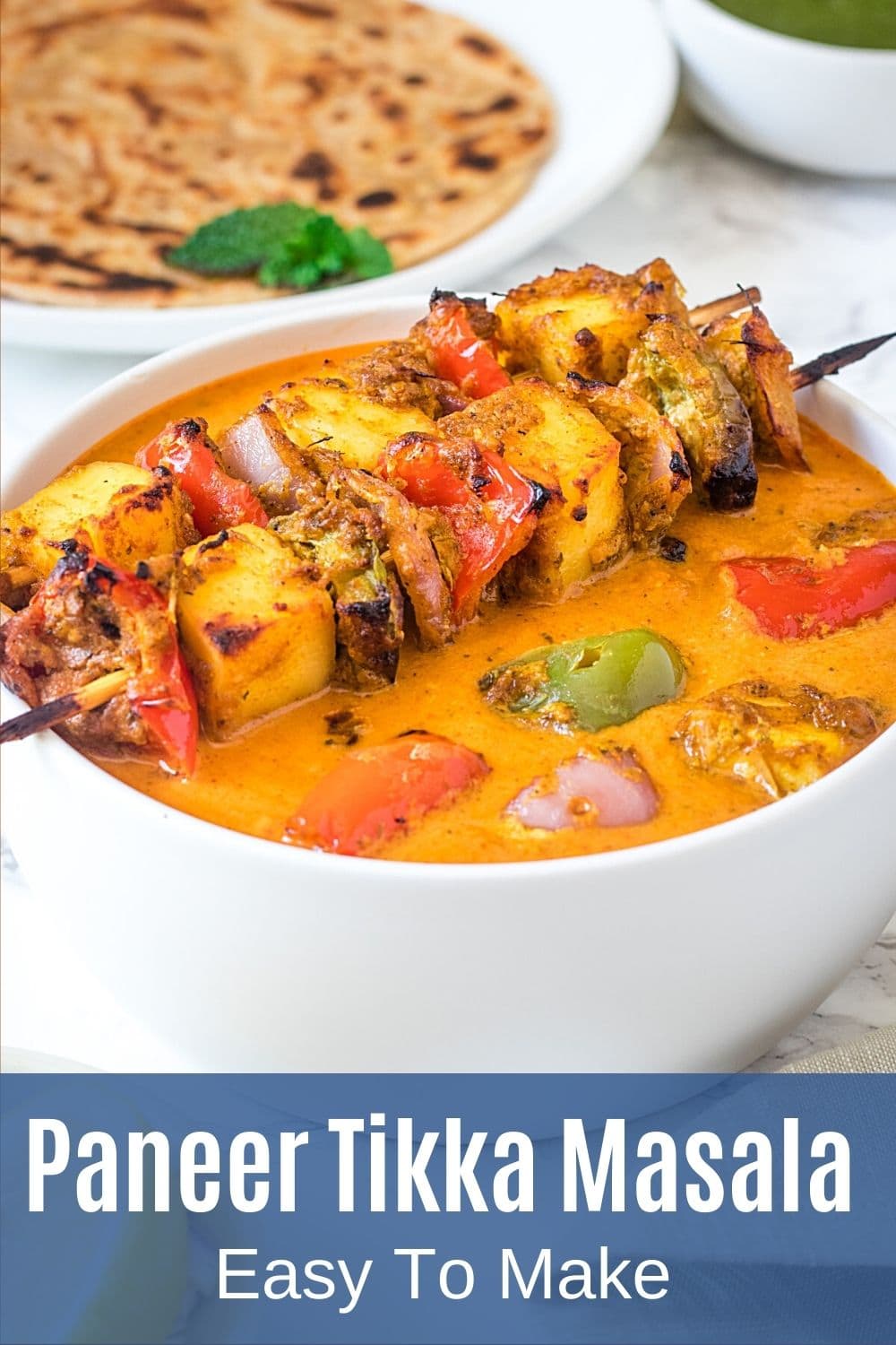 paneer tikka masala gravy with text on the image for pinterest