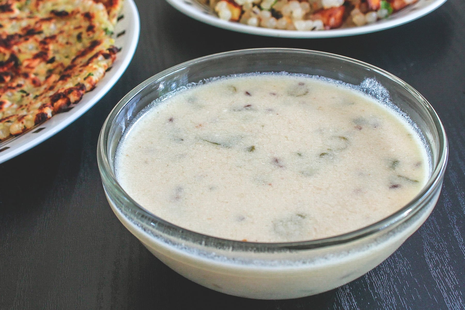 farali kadhi in a glass bowl