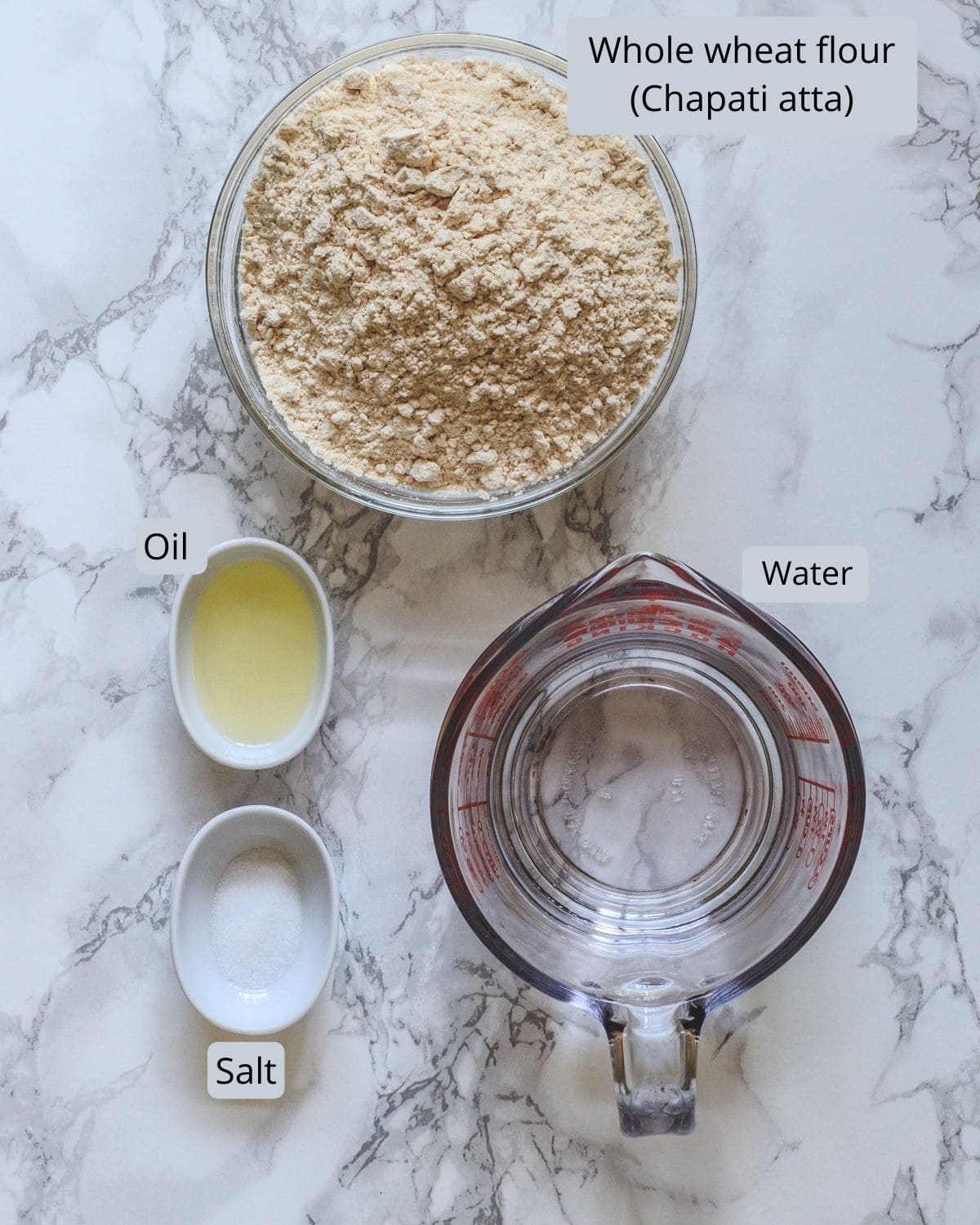 Ingredients used in making poori incudes chapati atta, salt, oil, water.