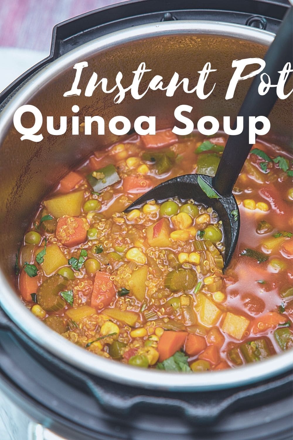 instant pot quinoa vegetable soup pin