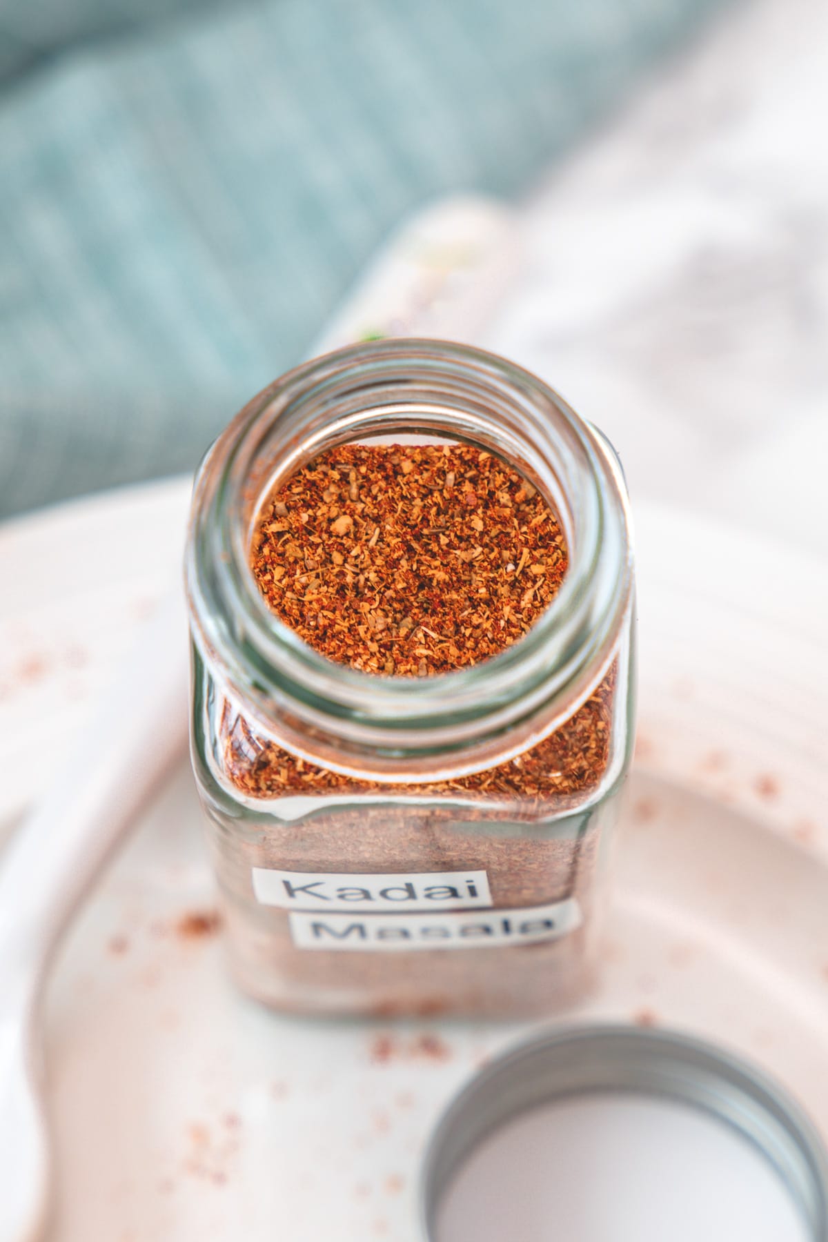 Showing the close up of kadai masala in the spice container.