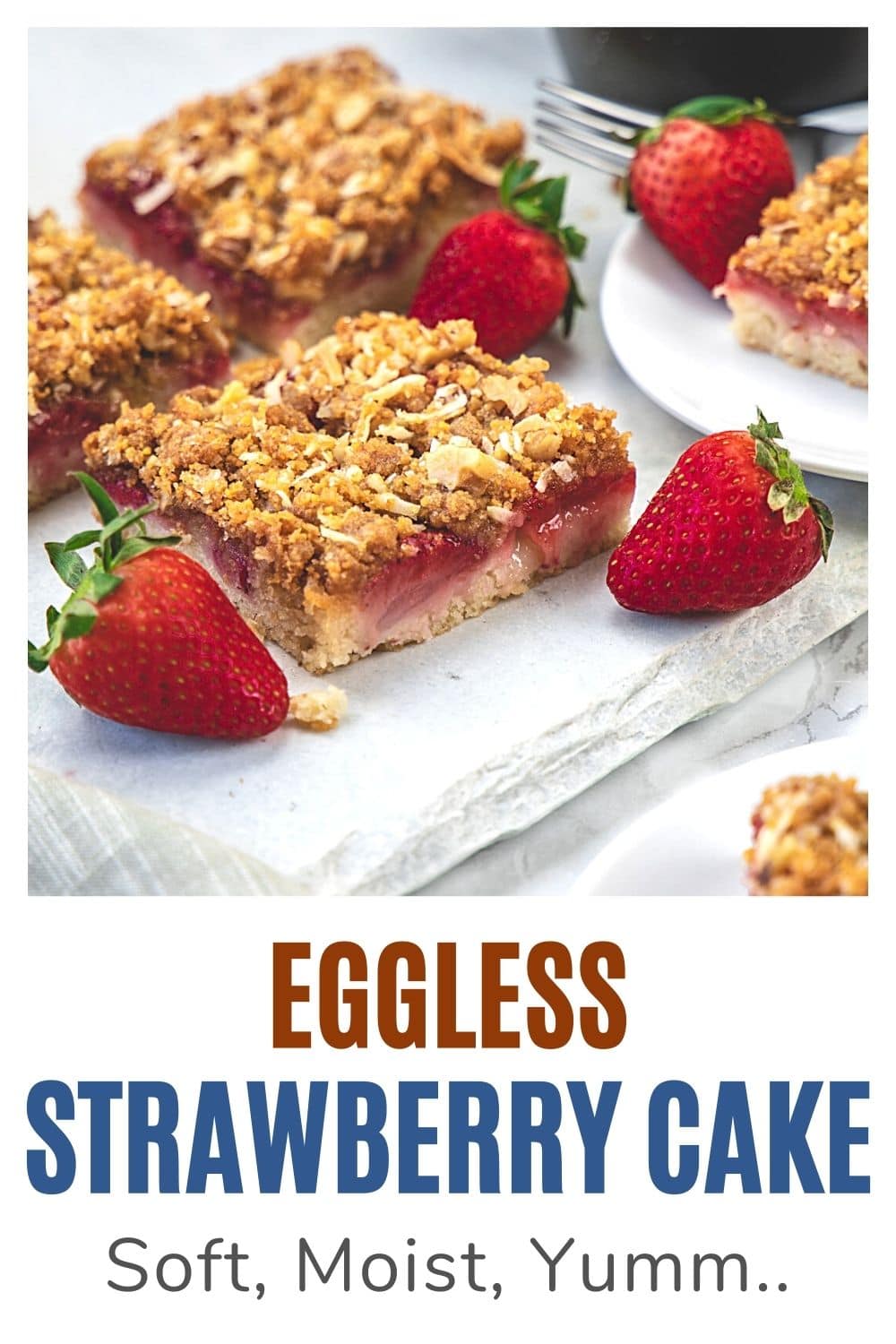 Eggless strawberry cake pin