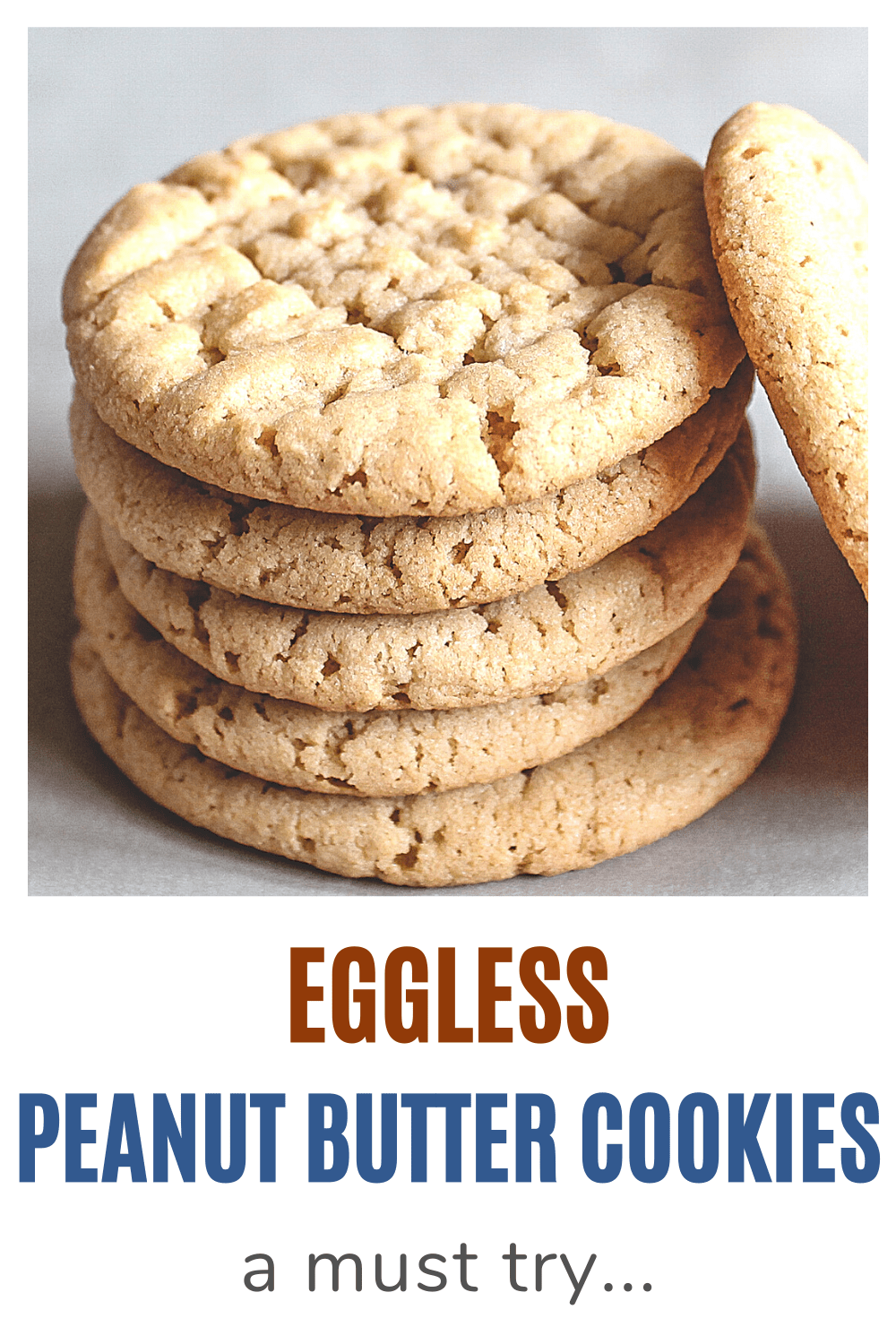 Eggless peanut butter cookies pin