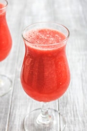 Watermelon juice served in a glass.