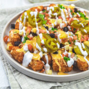 Totchos served in a plate.