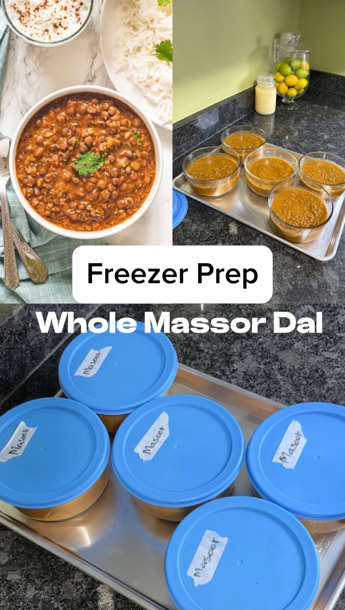 Whole masoor dal freezer prep