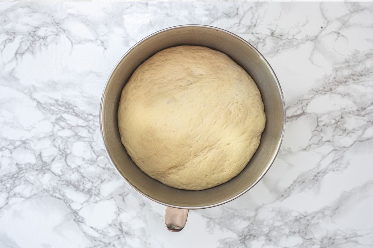 Proofed dough for breadsticks.